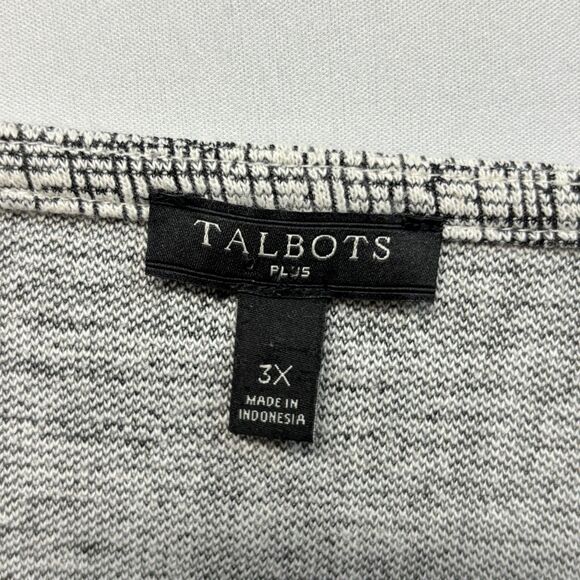 Talbots Women 3/4 Sleeve Blouse Top Shirt Size 3X Cotton Blend Gray C031 -13 - Picture 6 of 15